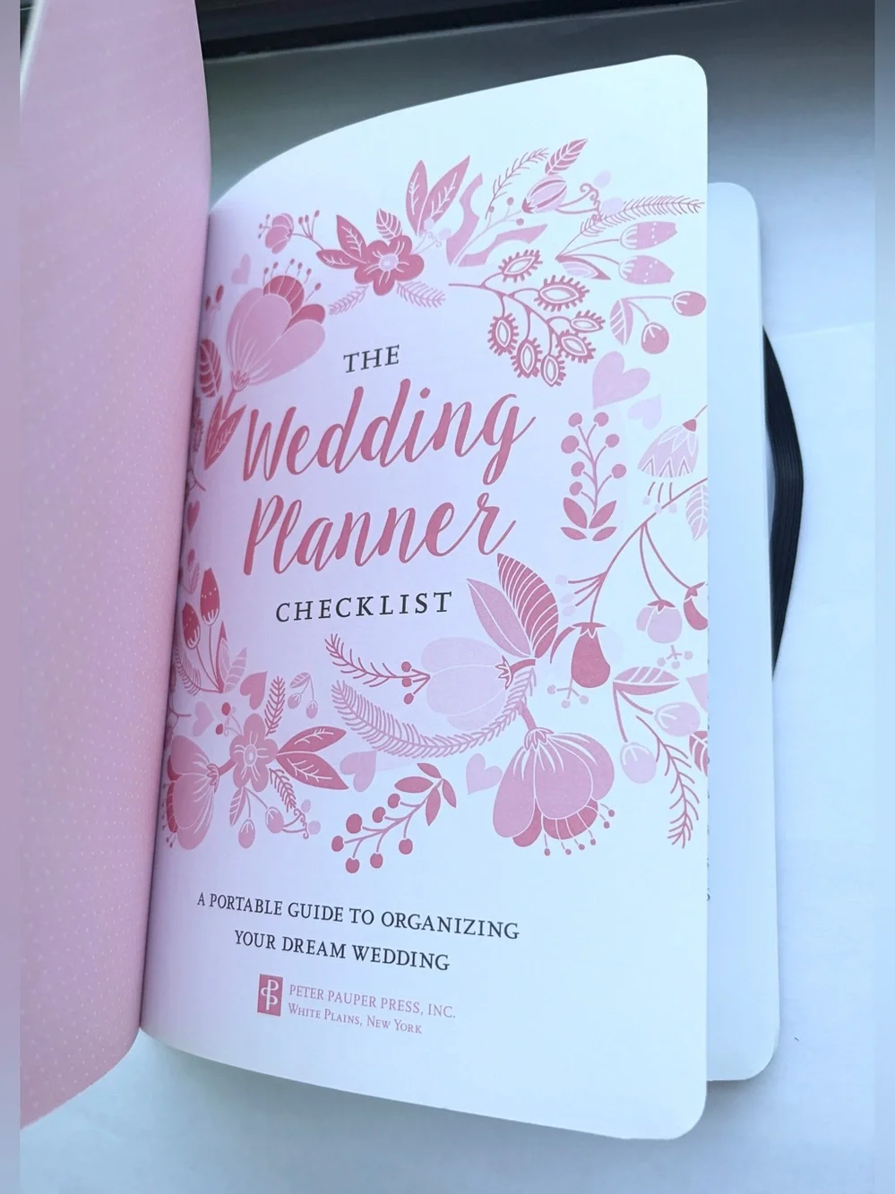 Brand New The Wedding Planner Checklist Floral Hardcover Planner - Black & Pink